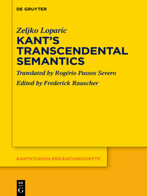 cover image of Kant's Transcendental Semantics